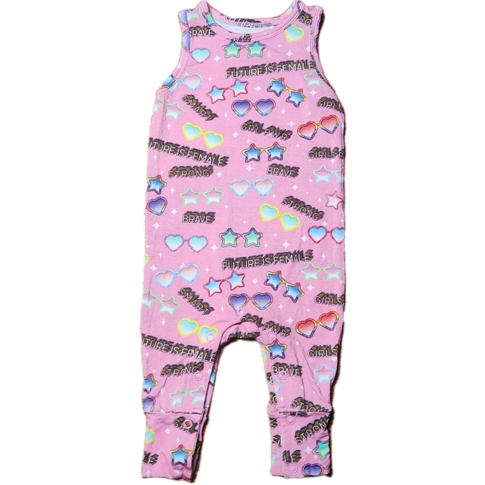 Posh Peanut “The Future is Female” Tank Romper  Size 3-6 Months